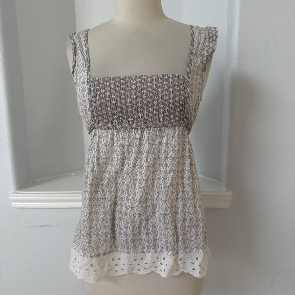 Hollister Top Womens S Babydoll Eyelet Trim Boho Indie Sleaze Coquette Y2K - Picture 2 of 9